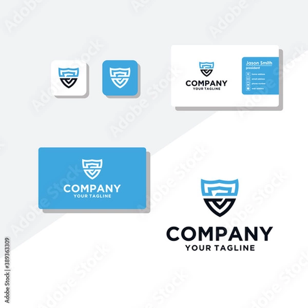 Obraz S concept logo design business card vector