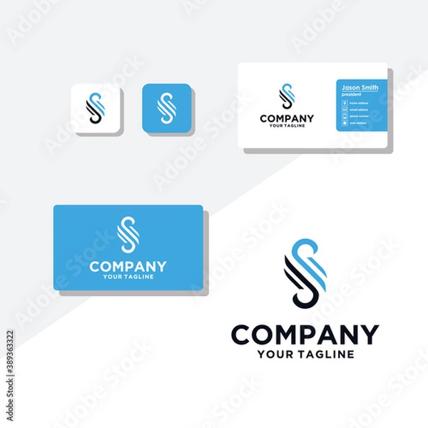 Obraz S concept logo design business card vector