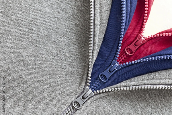 Fototapeta Three zippers