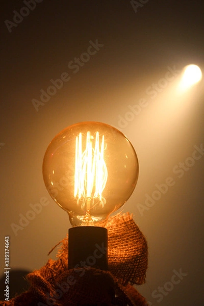 Obraz light bulb in the dark