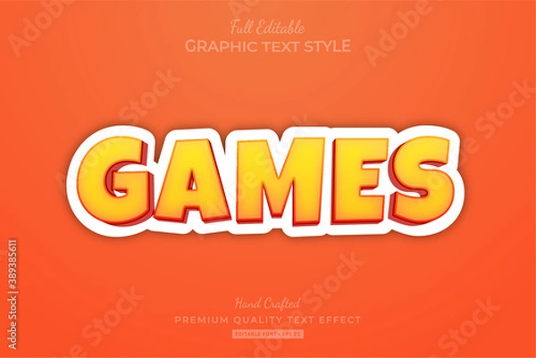 Obraz Games Cartoon Editable Text Effect