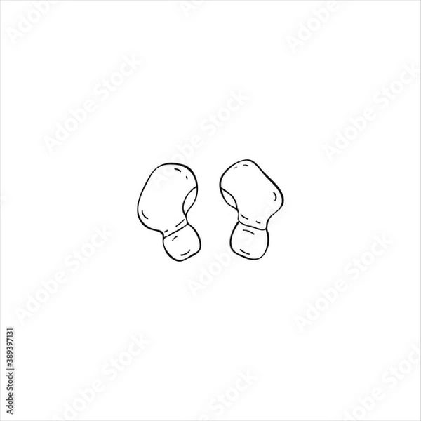 Fototapeta Wireless Headphones. Vector hand-drawn illustration Earpiece in Doodle style. Black outline sketch isolated on a white background