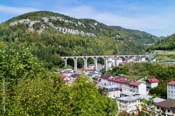Fototapeta The viaducts of morez in the Jura mountains