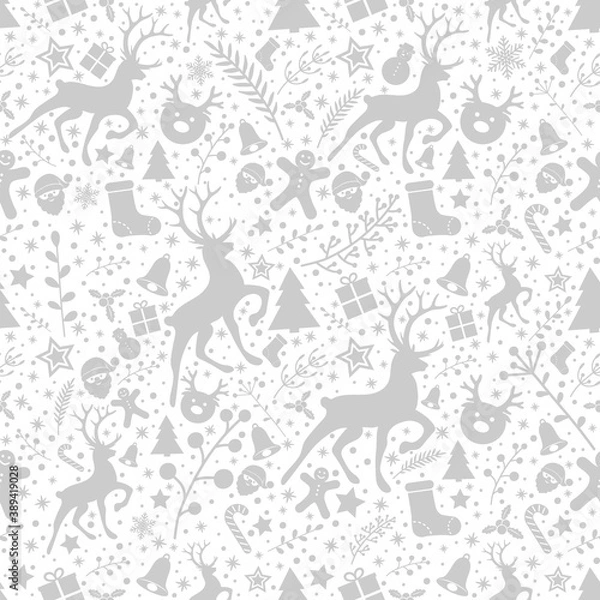 Obraz Concept of Christmas pattern with decorations. Xmas background. Vector