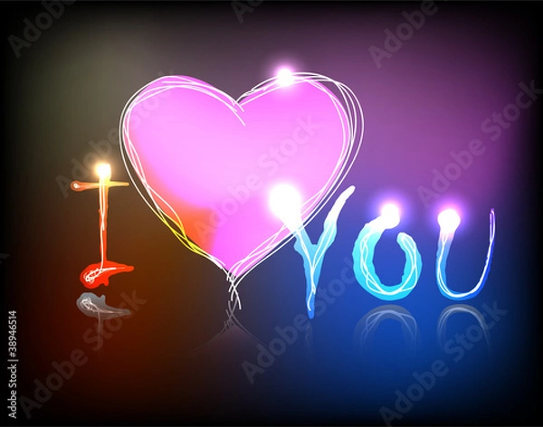 Obraz Vector neon valentine