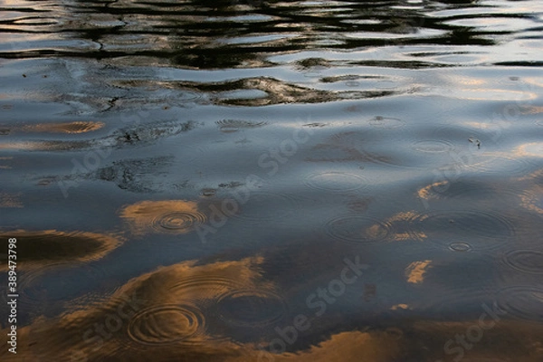 Fototapeta raindrops in reflection