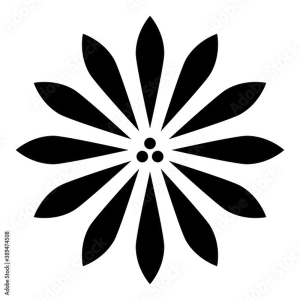 Fototapeta Flower icon. Abstract daisy. Design element isolated on white background. Floral symbol in trendy and modern style.