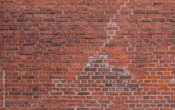 Obraz texture of old grunge red brick wall background	
