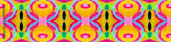 Obraz Free Hand Drawing. Seamless Rainbow Print. 