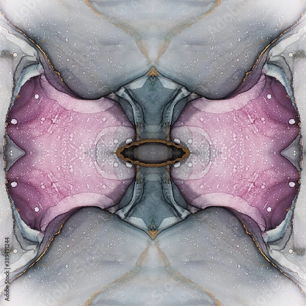 Obraz Vintage Texture. Flow Backdrop. Grunge Swirl. Wedding Seamless Vintage Texture. Dreamy Paint. Endless Wallpaper.  Multilayer Decorative Drawing.