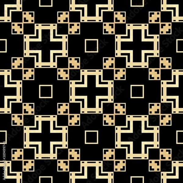 Fototapeta Art deco back and gold color pattern