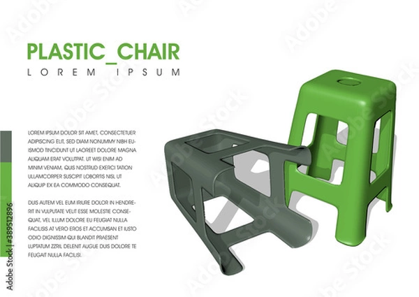 Obraz Plastic chair illustration design isolated on white background