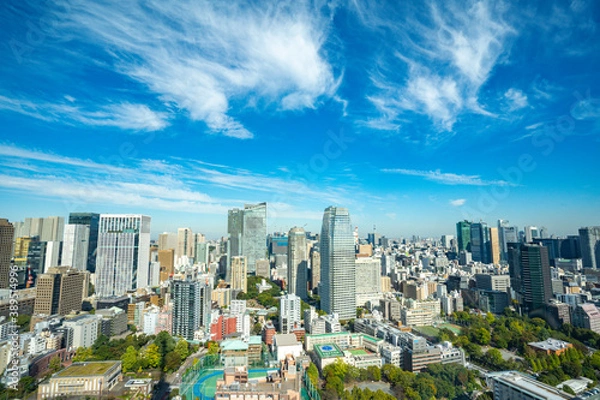 Obraz  【東京タワーより】東京都内、都市景観/銀座・新橋・有楽町方面