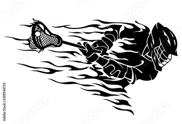 Obraz Lacrosse Abstract Flame Charging