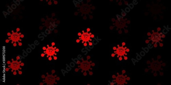 Fototapeta Dark red vector template with flu signs.