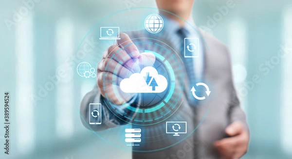 Fototapeta Backup Software Application Database internet technology concept.