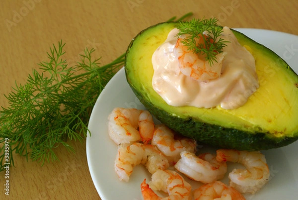 Obraz Avocado stuffed with prawns