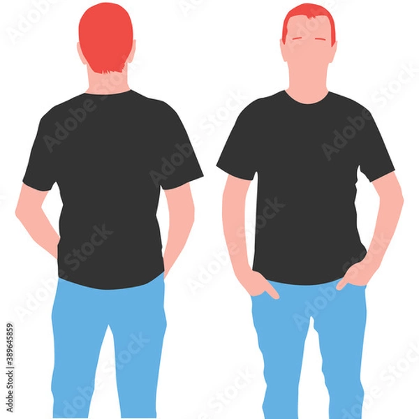 Fototapeta Man t-shirt template vector illustration isolated on a white background.