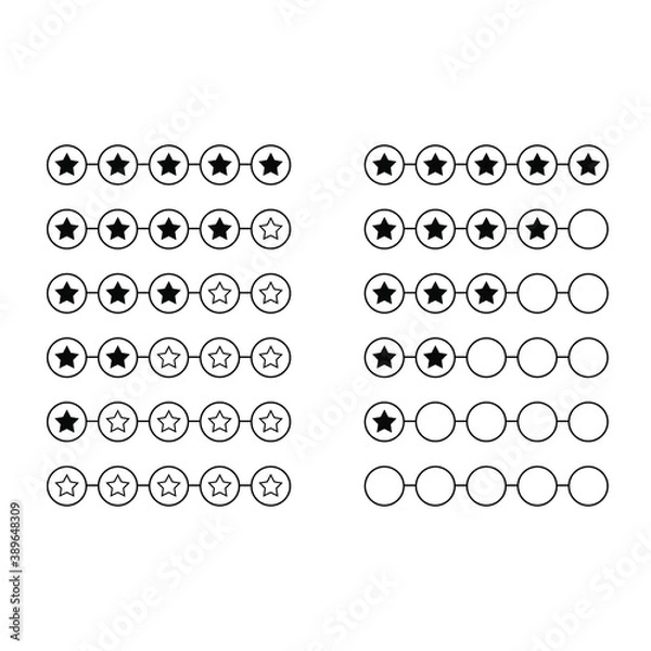 Fototapeta Five star vector icon set. rating illustration sign collection. feedback symbol.