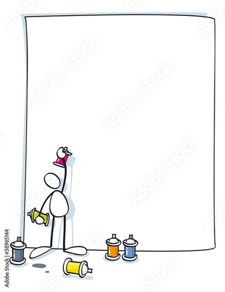 Obraz zabawny artysta malujący graffiti