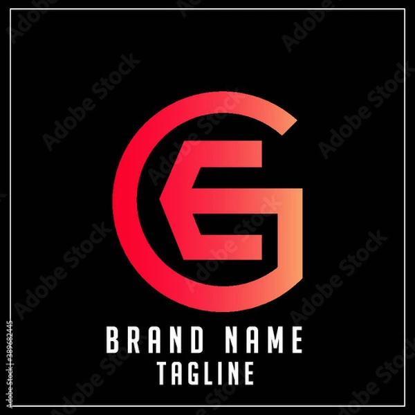 Obraz GE initials logo, name initials logo, company initials logo, person initials logo.