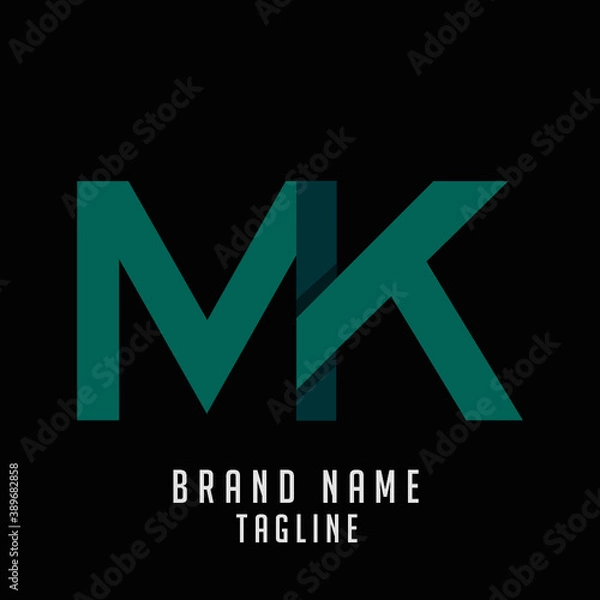 Obraz MK initials logo, name initials logo, company initials logo, person initials logo.
