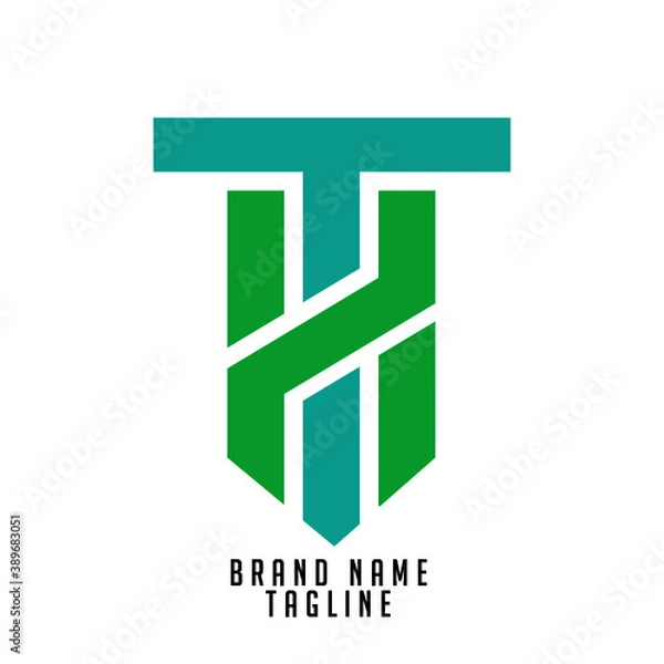 Fototapeta TH initials logo, name initials logo, company initials logo, person initials logo.