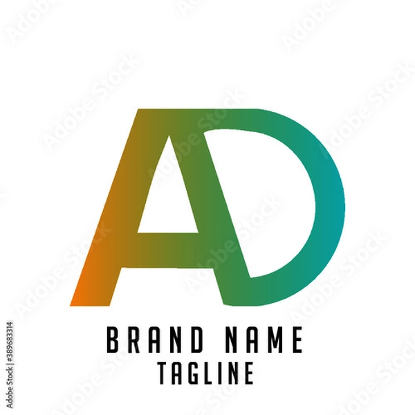Obraz AD initials logo, name initials logo, company initials logo, person initials logo.