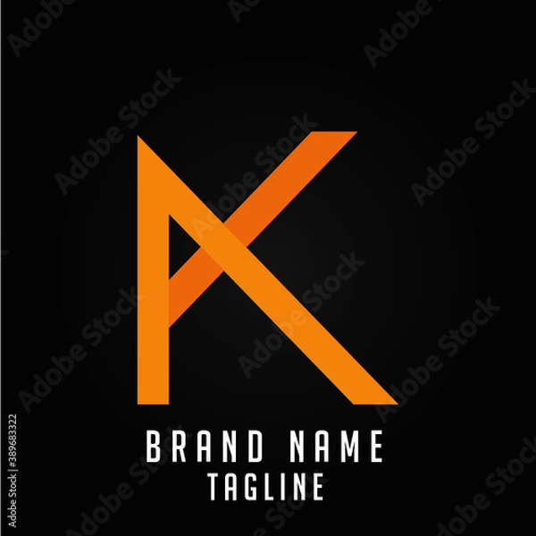 Fototapeta AK initials logo, name initials logo, company initials logo, person initials logo.