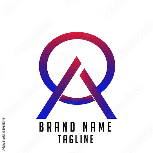 Obraz AO initials logo, name initials logo, company initials logo, person initials logo.