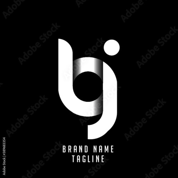 Obraz BJ initials logo, name initials logo, company initials logo, person initials logo.