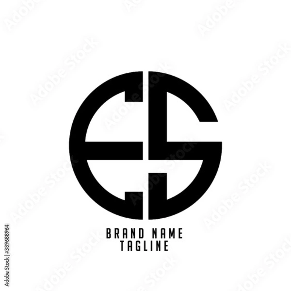 Obraz ES initials logo, name initials logo, company initials logo, person initials logo.