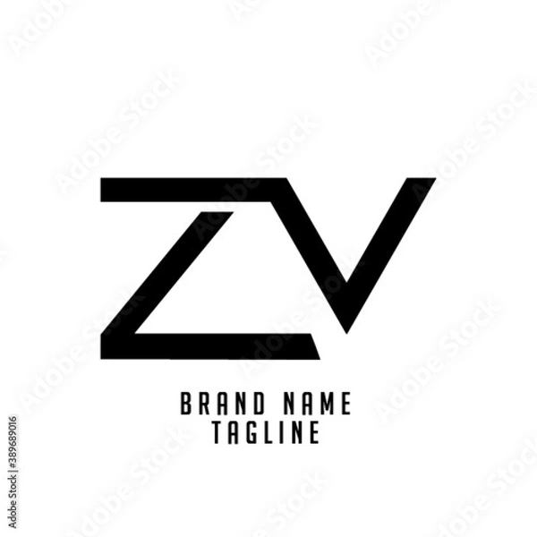 Obraz ZV initials logo, name initials logo, company initials logo, person initials logo.