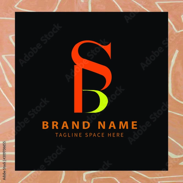 Obraz BS initials logo, name initials logo, company initials logo, person initials logo