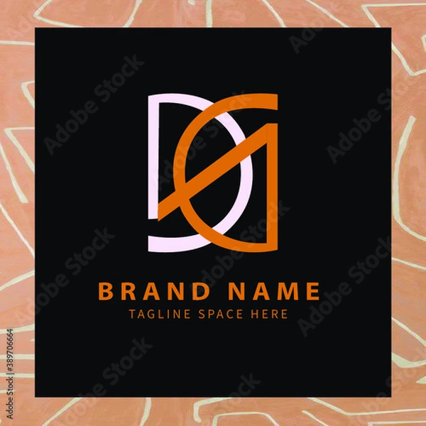 Obraz DG initials logo, name initials logo, company initials logo, person initials logo