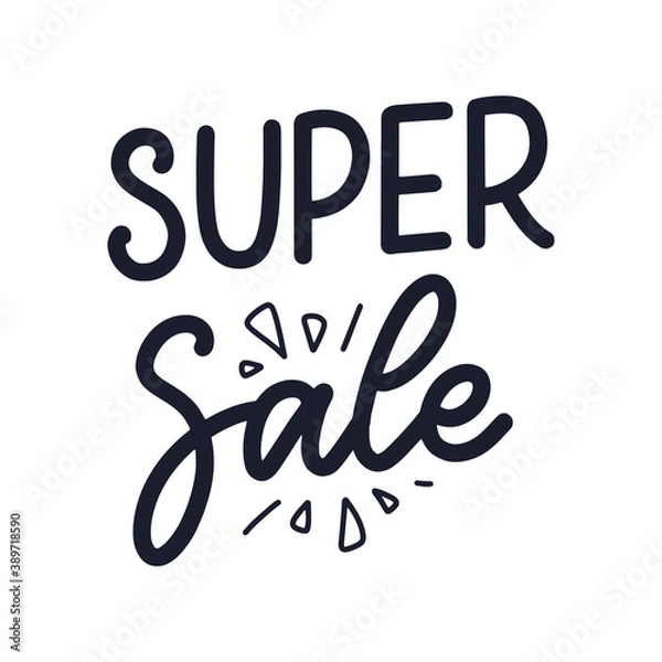 Fototapeta Black friday lettering in modern calligraphy style. Slogan for promotion template and sale banner. Vector