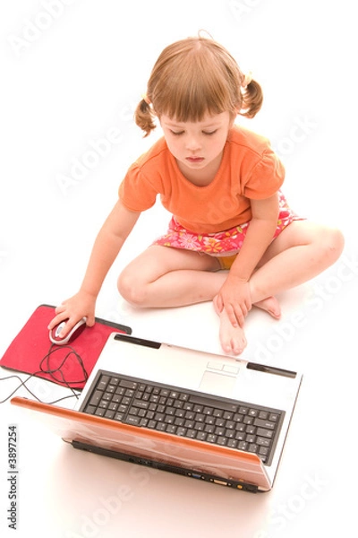 Obraz child and laptop