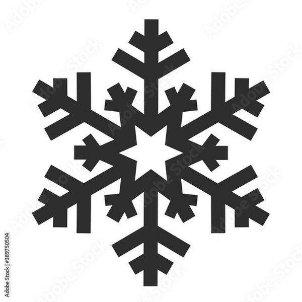 Fototapeta Snowflake silhouette vector icon