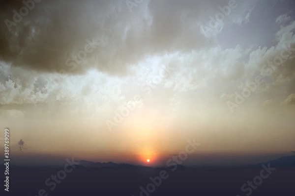 Fototapeta Meadow field with hills