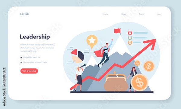 Fototapeta Business top management web banner or landing page.