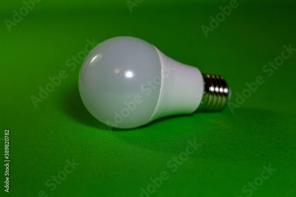 Obraz led lamp on a green background
