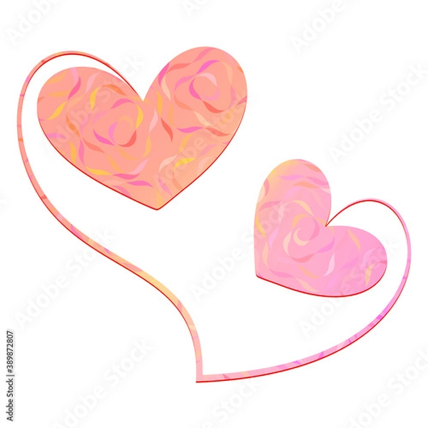 Obraz Abstract love hearts with pattern