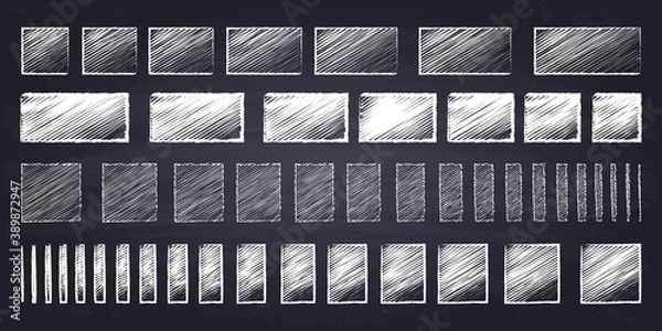 Obraz Chalk drawn squares and rectangles. Hand drawn geometric figures on chalkboard background.	

