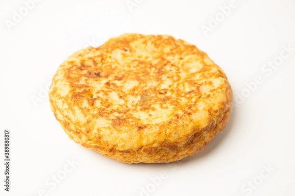 Fototapeta omelette with potatoes on white background