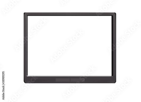 Fototapeta Touch pad with e book text on screen isolated on white