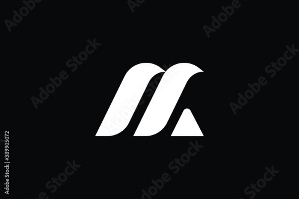 Obraz AM logo letter design on luxury background. MA logo monogram initials letter concept. AM icon logo design. MA elegant and Professional letter icon design on black background. AM MA