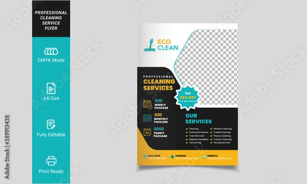 Obraz Cleaning service flyer template for company purpose