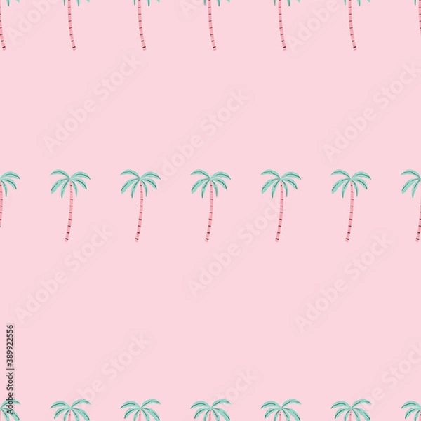 Fototapeta Pink Pastel Palm tree pattern seamless in simple style vector illustration.