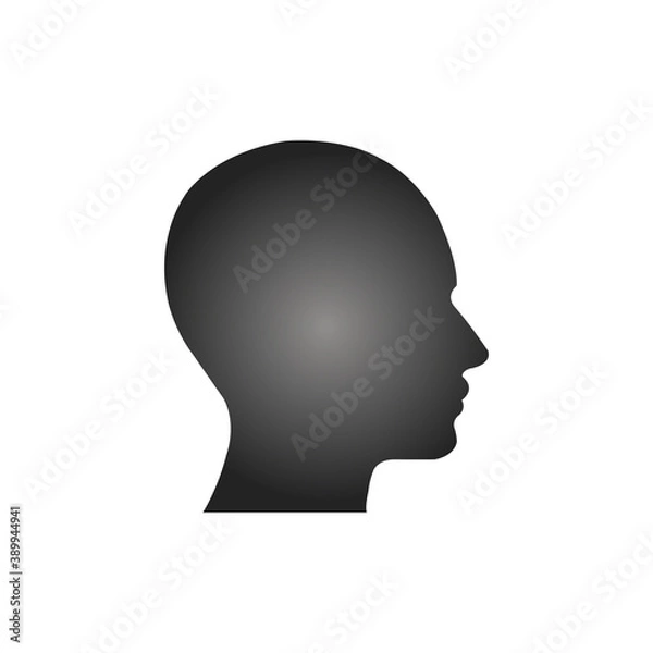 Fototapeta portrait of beautiful man, in profile, isolated outline silhouette vector illustrations
