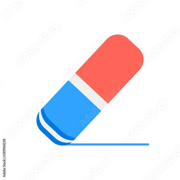 Fototapeta eraser flat icon. Vector